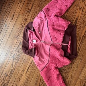 Vintage Nike Off Pink and Brown zip up bomber jacket